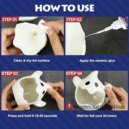 Ceramic Glue Repair Kit, Liquid Super Glue for Ceramic Repair 40g