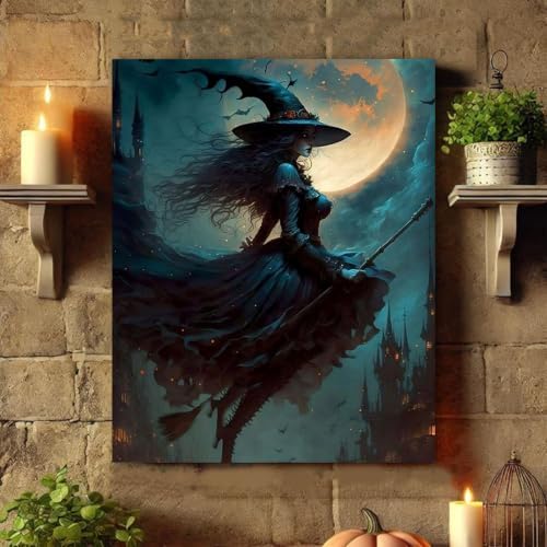 Arttoplus Halloween Paint by Numbers Kit for Adults Beginner 16x20in, Witch