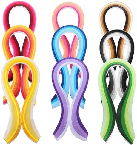 Auvotuis 10mm Width Quilling Paper Strips 40 Colors 900 Strips, Length 39cm