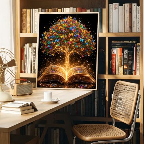 Tree Paint by Numbers Kit for Adult, Book Paint by Number Adult 16x20inch | Tree of Life Canvas Paint by Numbers for Adults Home Wall Decor and Gifts, DIY Acrylic Oil Painting Kit Pre Drawn Canvas