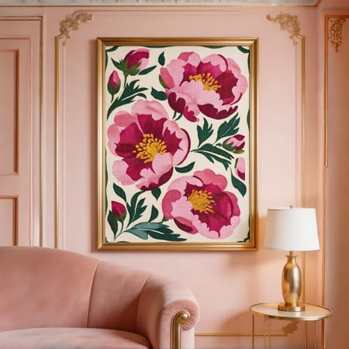 Flowers Diamond Art Kits for Adults,Diamond Painting Kits for Beginner