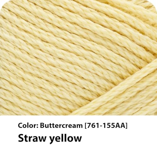 Lion Brand Yarn, 24/7 Cotton Yarn, Buttercream, Yellow, 3 Pack