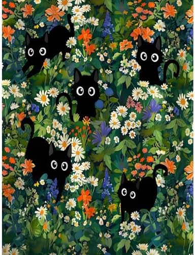 Black Cat Diamond Art Kits for Adults, Diamond Painting for Beginner 5DDIY