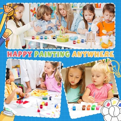 ESRICH 24 Set Mini Acrylic Paint Kit, Mini Stretched Canvas with Easel