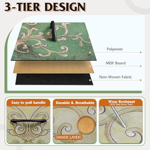 WLIVE Tall Dresser for Bedroom, 9 Drawer Chest of Drawers, Floral | 9 roomy fabric drawers, Tall storage design, Bedroom or closet use, Sturdy steel frame, Smooth wood tabletop