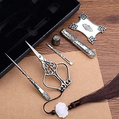 SHWAKK Embroidery Scissors Kit, Vintage Stainless Steel Scissors Silver