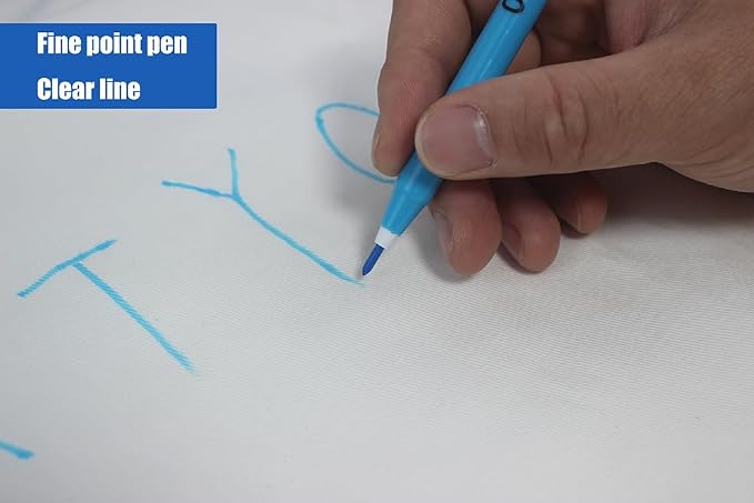 OZXTYO Washable Fabric Markers for Sewing,5 Pack,Blue,Erasable | Water Soluble Embroidery Pen,Fabric Marking Pen,Fabric Marking Pens for Quilting,Sewing Supplies and Accessories