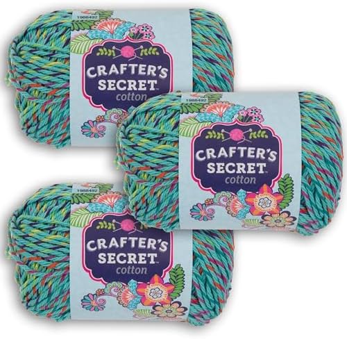Hobby Lobby Crafter's Secret Yarn, 192 Turquoise Rainbow Bridge, Set of 3
