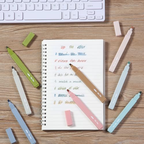 Mr. Pen- Aesthetic Highlighters No Bleed, 8 Pack, Assorted Colors | Chisel Tip, Cute Highlighters Assorted Colors for Journaling, Highlighting, Underlining, Fast Dry, Back to School Supplies
