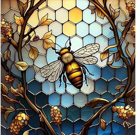 xackcme Paint by Numbers for Adults Bee - Bee Paint by Number on Canvas