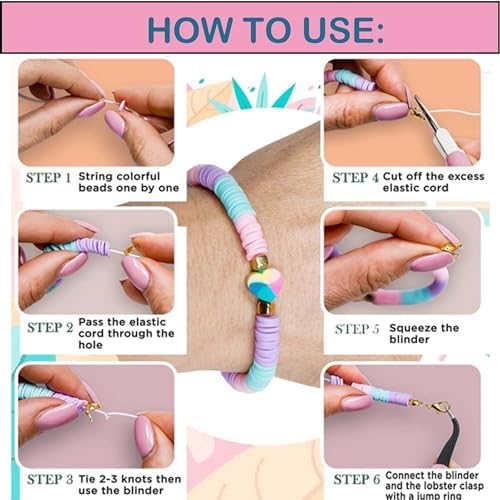 XMZCOLA Clay Beads Bracelet Making Kit, 144 Colors Flat Polymer Friendship Spacer Heishi Beads for Jewelry Making with Letter Beads and Elastic Strings, 2026 Crafts Christmas Gift (144 Colors)