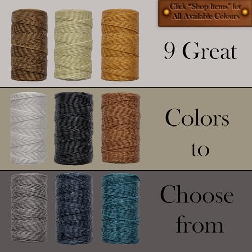 Waxed Thread 3X Wax Thread, 65 Yardx0.8mm Wax String, 150D Waxed Leather String in Black, Brown and White Perfect Dream Catcher Supplies