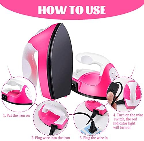 Mini Heat Press Small Iron Portable Heat Press Machine Mini Craft Iron with Charging Base Accessories for DIY T-Shirts, Shoes, Bag and Hats Heat Transfer Vinyl Projects