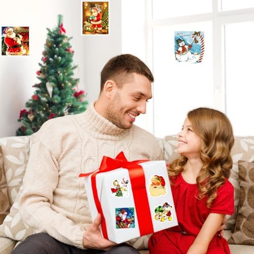 100PCS Vintage Christmas Stickers, Santa Claus Snowman Sticker Pack for Kids Teens Adults, Waterproof Holiday Stickers Decals for Scrapbook,Cards