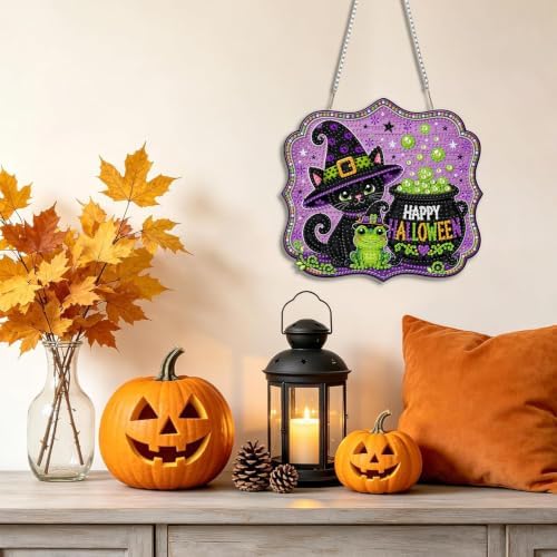 Halloween Diamond Art Hanging Kit for Adult, Diamond Art Painting 8x8inch