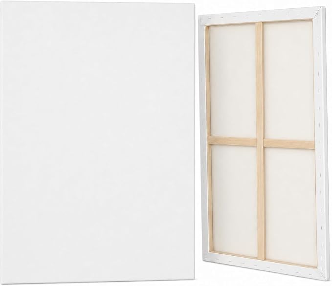 Large Canvas for Painting, 2 Pack 30x40 White Pre Stretched Canvases Fivefold Primed 100% Cotton Big Blank Canvas Boards Art Supplies for Acrylic Pouring, Oil Watercolor Painting & Wet Art Media | 30x40 in · 2 Pack · 100% Cotton · 5X Primed · 11 oz Can...