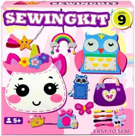 powerful xishan Unicorn Sewing Kit for Kids Ages 4-8| 9 Beginner Projects