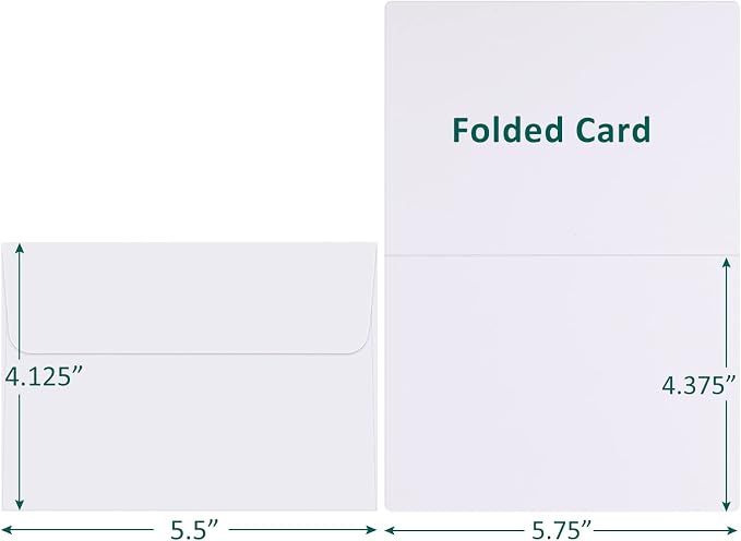 Eupako 50 Pack White-Blank-Cards-and-Envelopes-4.125x5.5-Heavyweight-Folded-Cardstock-and-A2-Envelopes-Self-Seal for DIY Greeting Cards, Invitations, Wedding, Baby Shower, Birthday
