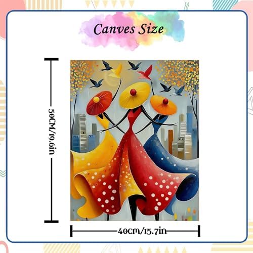 Jiqinsiye Woman Paint by Numbers Kit for Adults,Dancers DIY Painting Kits on Canvas,Female Color by Numbers,Large Adult Paint by Number for Gifts,Home Wall Decor