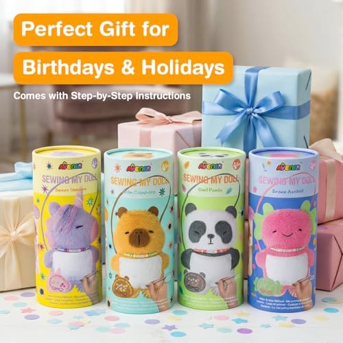 Avenir My First Sewing Kit Ages 6-8, Panda Stuffed Animal Craft Set