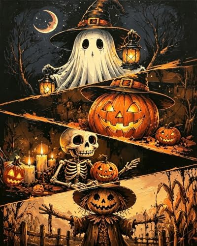 Arttoplus Halloween Paint by Numbers Kit for Adults Beginner 16x20 inch