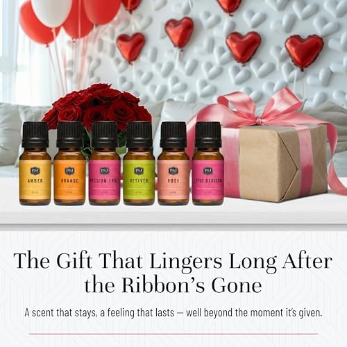 P&J Trading Fragrance Oils for Diffusers for Home Love Set Fragrance Scents for Candle Making - Soap Making Supplies - Car Diffuser Scents - Essential Home Gift Set - Amber, Lotus Blossom & More