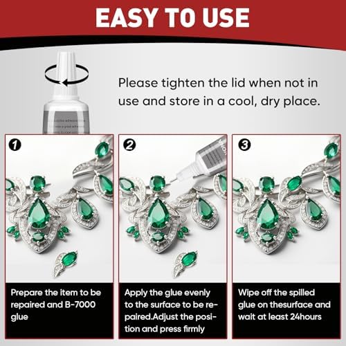 50 PCS 15ml B7000 Rhinestone Glue Clear, Bedazzling Glue for Craft, Jewelry | Multipurpose Fluid High Viscosity Glues for Rhinestone Craft Shoe Jewelry Making DIY Craft Makeup Metal