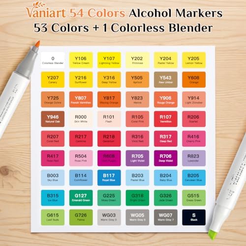 Professional Alcohol Markers, 54 Colors Fine & Chisel Sketch Pens | Permanent Ink & Dual Tip for Adult Coloring Book, Drawing, Cards, Journaling, Planner – Art Supplies Gift for Kids Girl Boy
