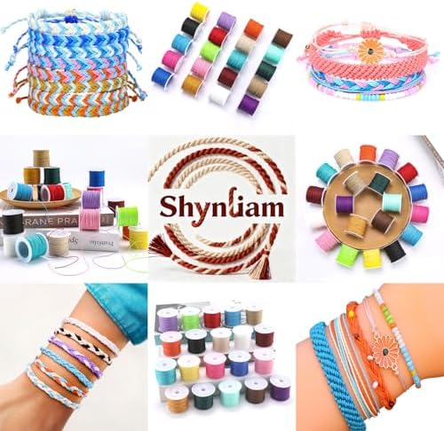 1mm Waxed Polyester Cord, 20 Colors 500 Yards Craft String