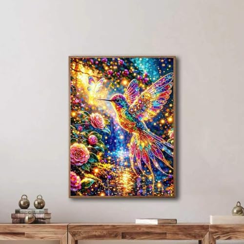 Diamond Art Kits for Adults Hummingbird,5D Diamond Painting Kits 12x16inch