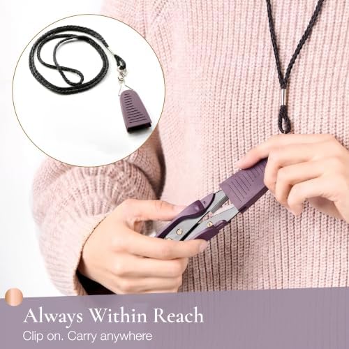 Beaditive Premium Thread Snips - Thread, Yarn, Embroidery Snipper for Sewing, Quilting, Knitting, Jewelry Making - High-Carbon Steel Blades with Protective Cap and Lanyard (Purple)