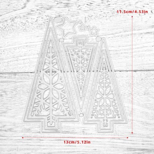 Lapoo Christmas Metal Cutting Die for Scrapbooking, 3D Backgrounds Frame Cutting Dies DIY Album Card Making Decor Paper Metal Die Cuts Party Wedding Decorations (Christmas Tree 3 5.1 x 4.5 in)