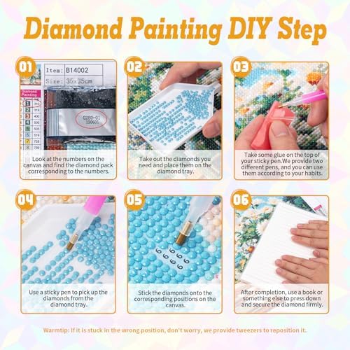 Magic Book Diamond Art Kits for Adults Beginners 14x14 in, DIY Craft Gift