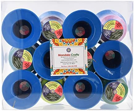 Mandala Crafts Size 207 630D T210 12 Vibrant Bonded Nylon Thread, 1080 YDs