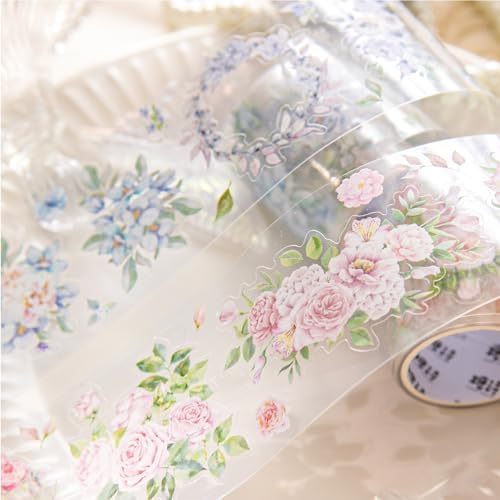 Alideco 6 pcs Decorative Adhesive Tapes Cartoon PET Tape Great for Bullet Journal Supplies, Arts, Scrapbook, DIY Crafts, Planners(huahuibiankuang) (huariji)