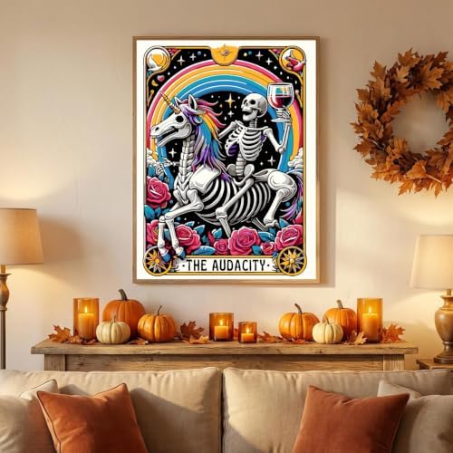 Skull Paint by Numbers Kit for Adults, DIY Canvas Oil Painting 10x12In