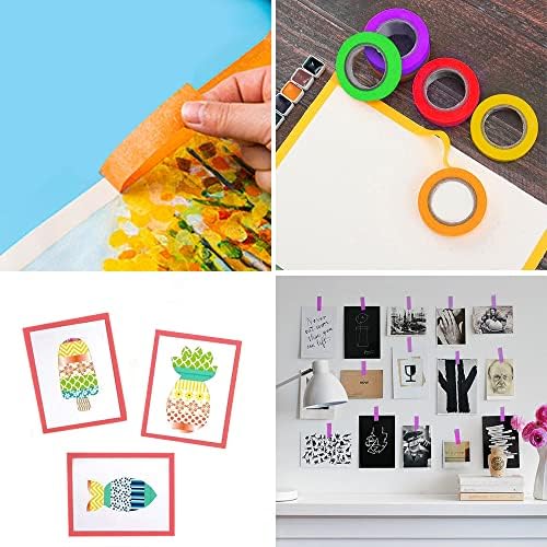 8PCS Colored Masking Tape Thin Painters Tape Rainbow Colors Rolls For Kids