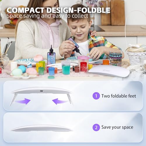 LET'S RESIN UV Resin Light, Portable Curing Lamp, White | Portable UV Resin Lamp Provides a Practical Curing Area for Jewelry Making, Resin Molds and DIY Craft Projects