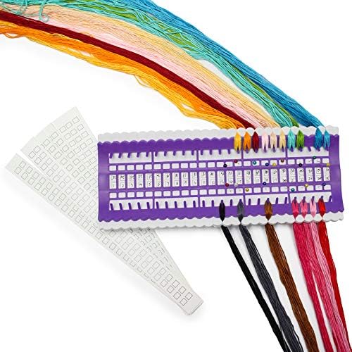 Luxiv 50 Position Embroidery Floss Organizer, Thread Shelf with 15P Card