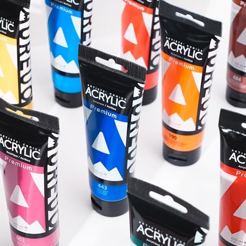 AUREUO Primary Cyan Acrylic Paint, 4 Fl Oz / 120ml Single Tube, Rich Pigment Art Craft Blue Paints for Canvas, Rocks, Wood, Ceramic, Fabric - Art Supplies for Beginners, Professionals, Artists