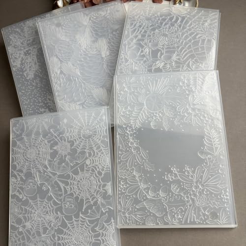 Wild Leaf & Tiny Floral 3D Embossing Folder, Natural Foliage Botanical Texture Plastic Stencil for DIY Scrapbooking Card Making Paper Crafts