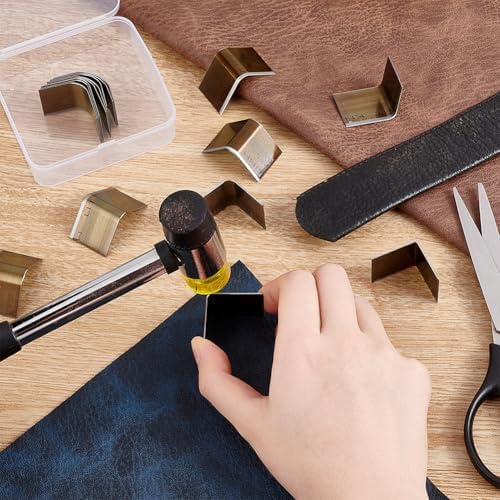 PH PandaHall Leather Corner Punch Set,15 Sizes 2 Style Corner Edge Trimmer High Carbon Steel Circle Cutter Tool Kit Triangular R2 R18 Cutting for Wallet Belt Purse Handmade DIY Leather Craft