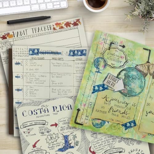 WANDERINGS Blank Passport Size Travelers Notebook Inserts | 3.5" x 5" (9 x 12.7cm) | 80 GSM Paper | 6 Hand-sewn Booklets / 360 Pages |Travelers Notebook Refills for Journals, Diaries, Planners