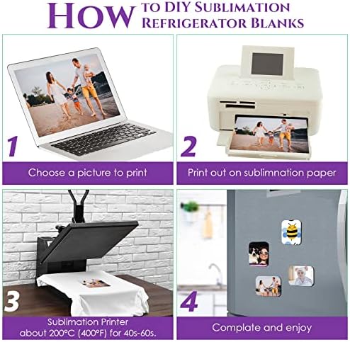 Xuhal 96 Pack Thick Sublimation Magnet Blank Bulk Refrigerator Magnet