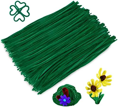 Caydo Dark Green Pipe Cleaners, 6mm x 12inch, 300 Pieces