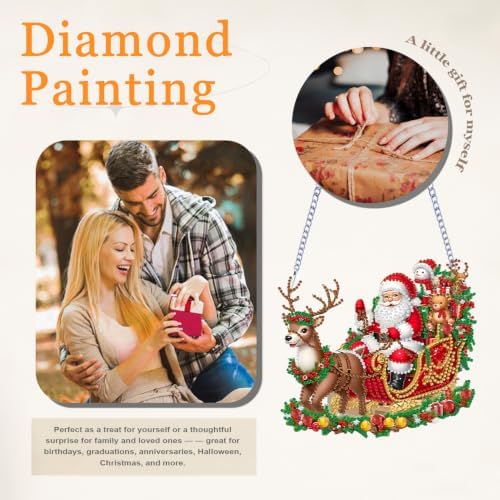 VeGuude Christmas Diamond Art Kits for Adults, DIY Acrylic Hanging Ornament