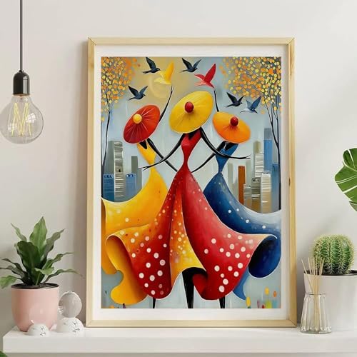 Jiqinsiye Woman Paint by Numbers Kit for Adults,Dancers DIY Painting Kits on Canvas,Female Color by Numbers,Large Adult Paint by Number for Gifts,Home Wall Decor