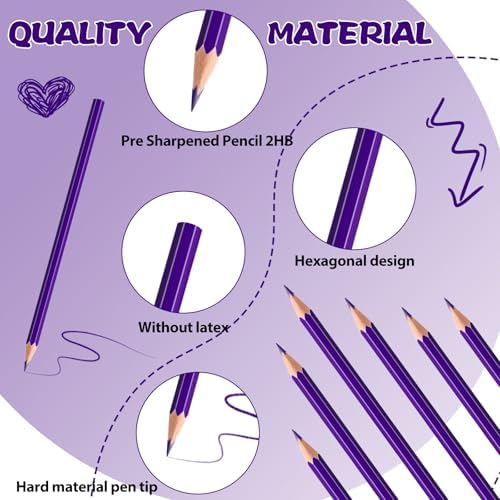 120 Pack Bulk Purple Colored Pencils for Kids, Pre-sharpened Art Pencils Back to School Supplies Set, Drawing Sketching Pencils for Students, Teachers, Classroom