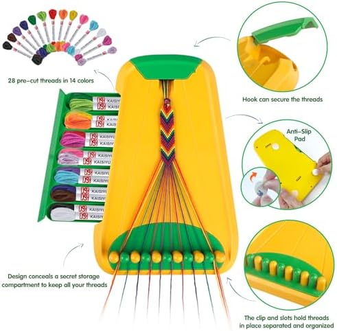 Maynacs Friendship Bracelet Making Kit for Girls 8-12, 28 Pre-Cut Threads