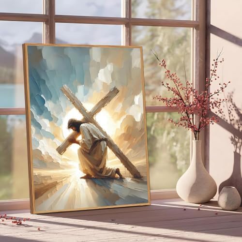 Jesus Paint by Numbers Kit for Adults Framed Canvas 12X16 in, Frameworkless